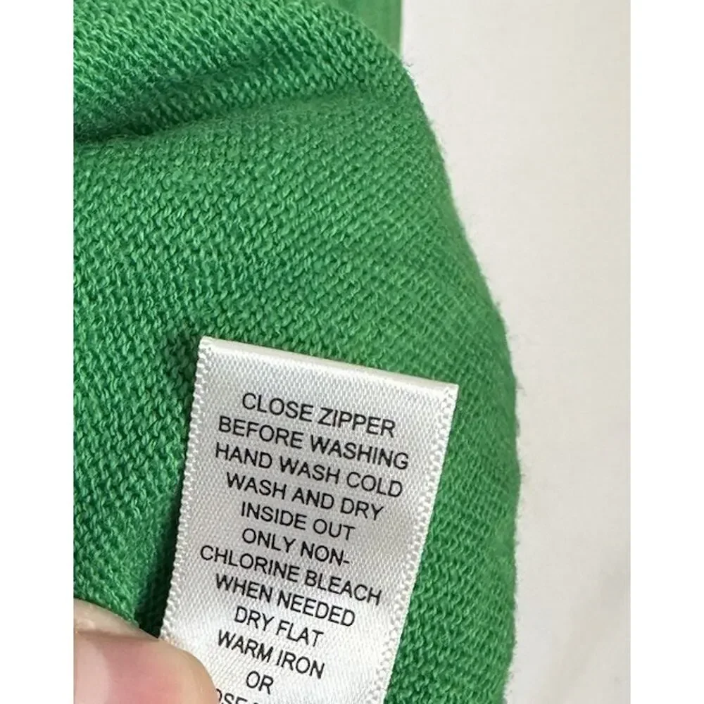 Banana Republic Men’s Green Wool Cotton Blend Full Zip Sweater Jacket Large
